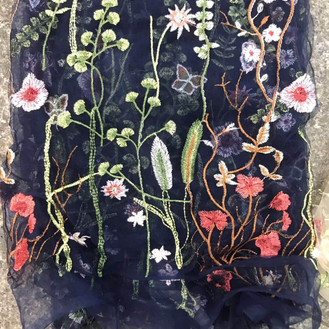 Embroidered Fabric Dress Evening Polyester for Women's Wear Wholesale 10